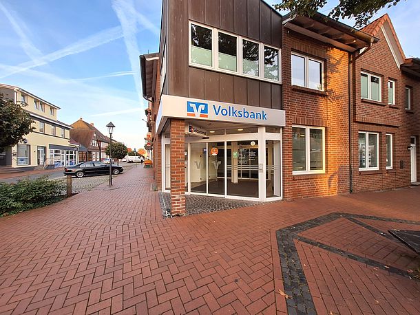 Eingang zum SB-Center der Volksbank in Stolzenau